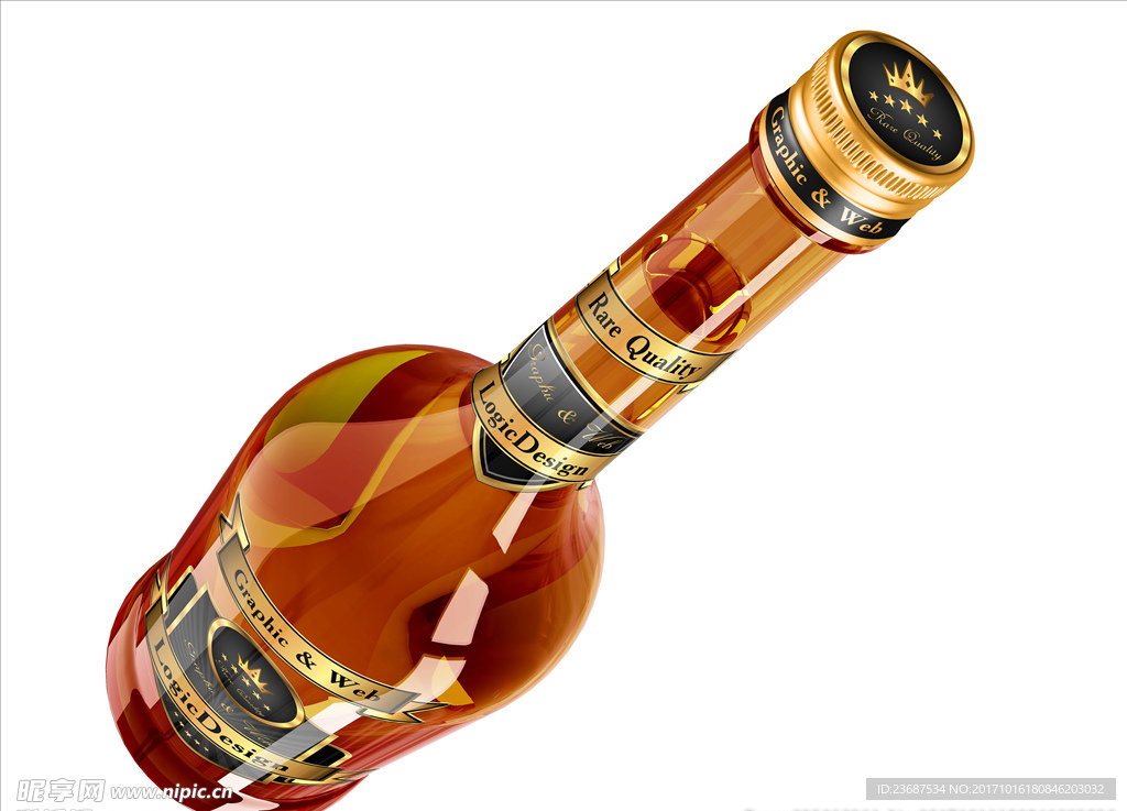 VI样机智能贴图模版酒瓶