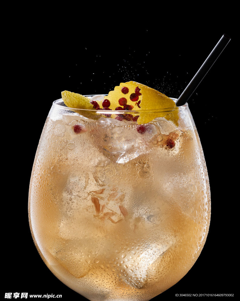 高脚杯果汁饮料素材