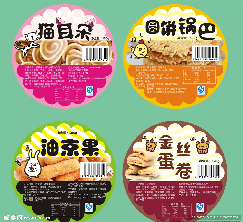 圆形食品标签