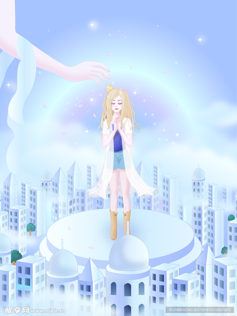 梦想祈祷上帝插画