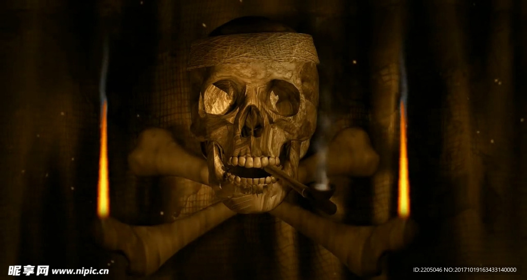 万圣节骷髅背景演艺LED蜡烛