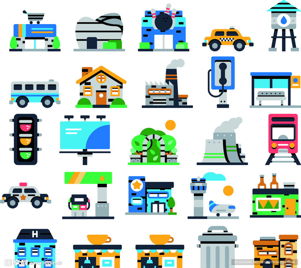 城市简约小图标