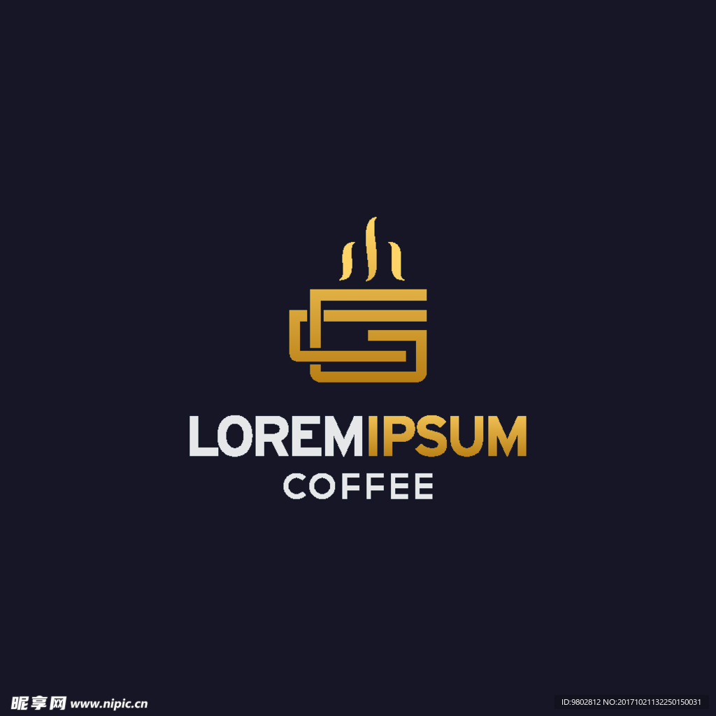 创意抽象金色logo矢量素材