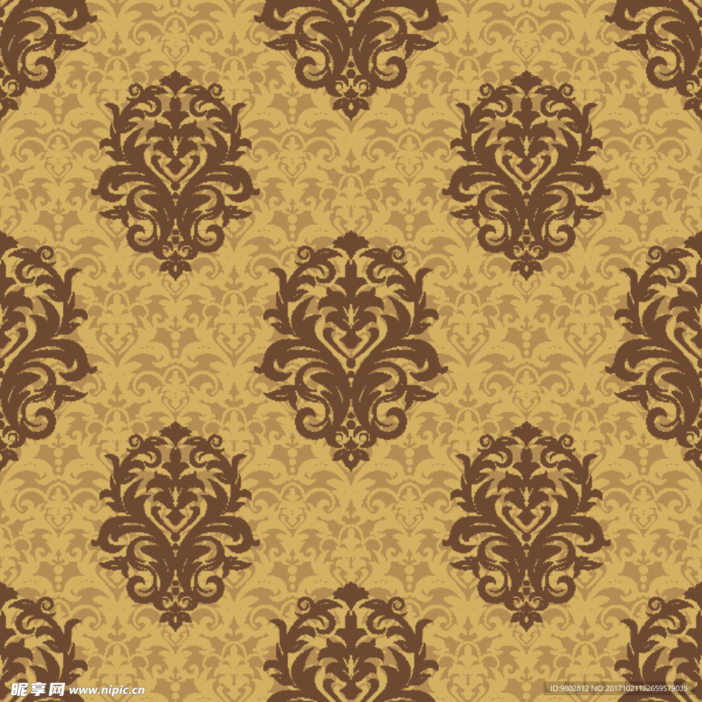 金色高档花纹无缝背景