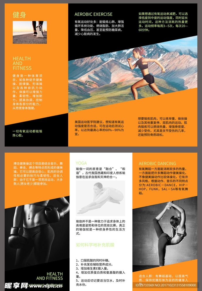 健身三折页