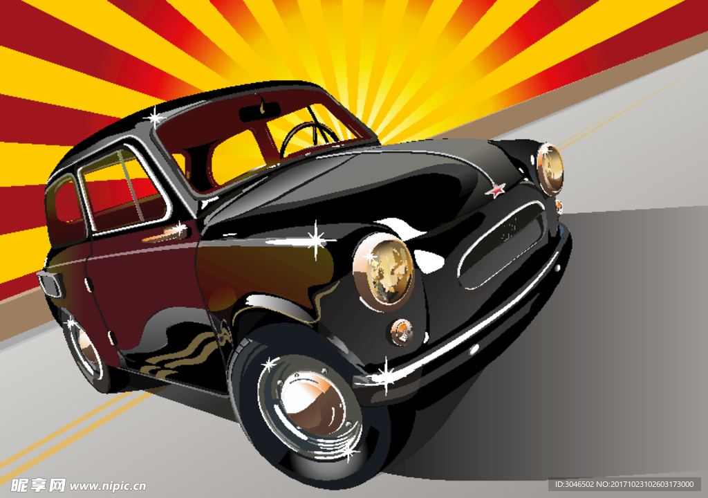 车辆透视矢量图