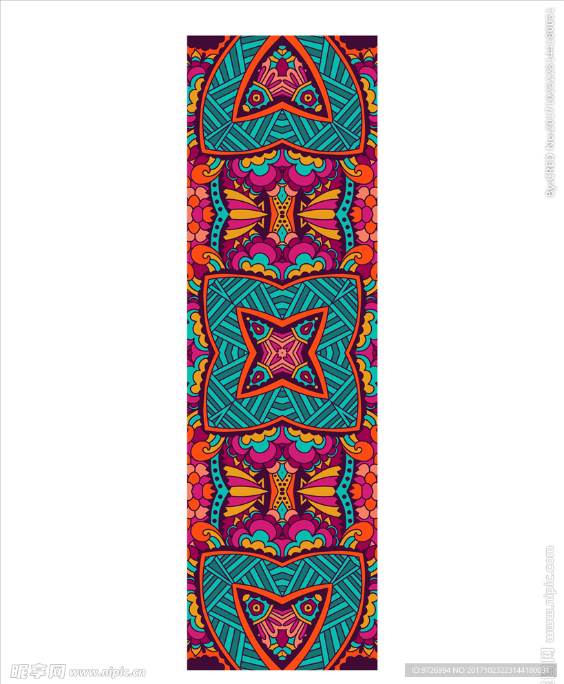 民族风花纹包装标识矢量图下载