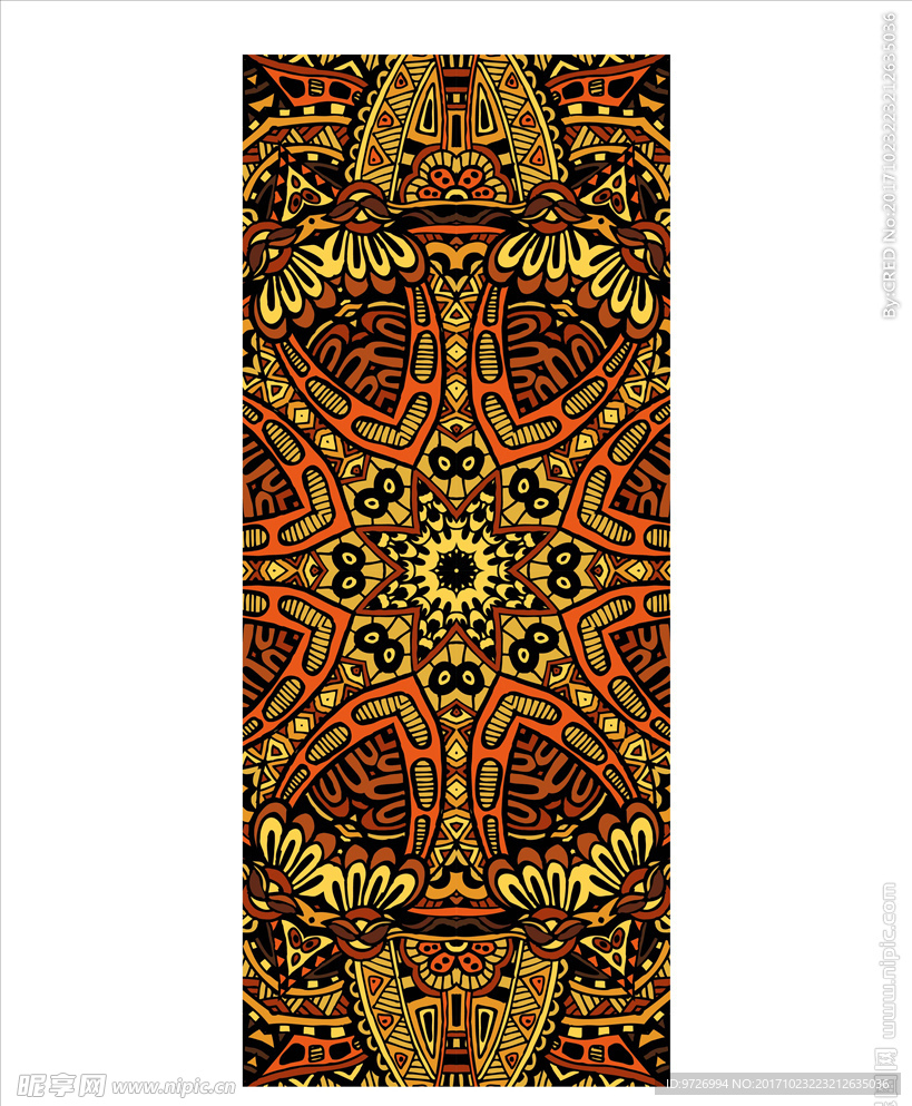 民族风花纹包装标识矢量图