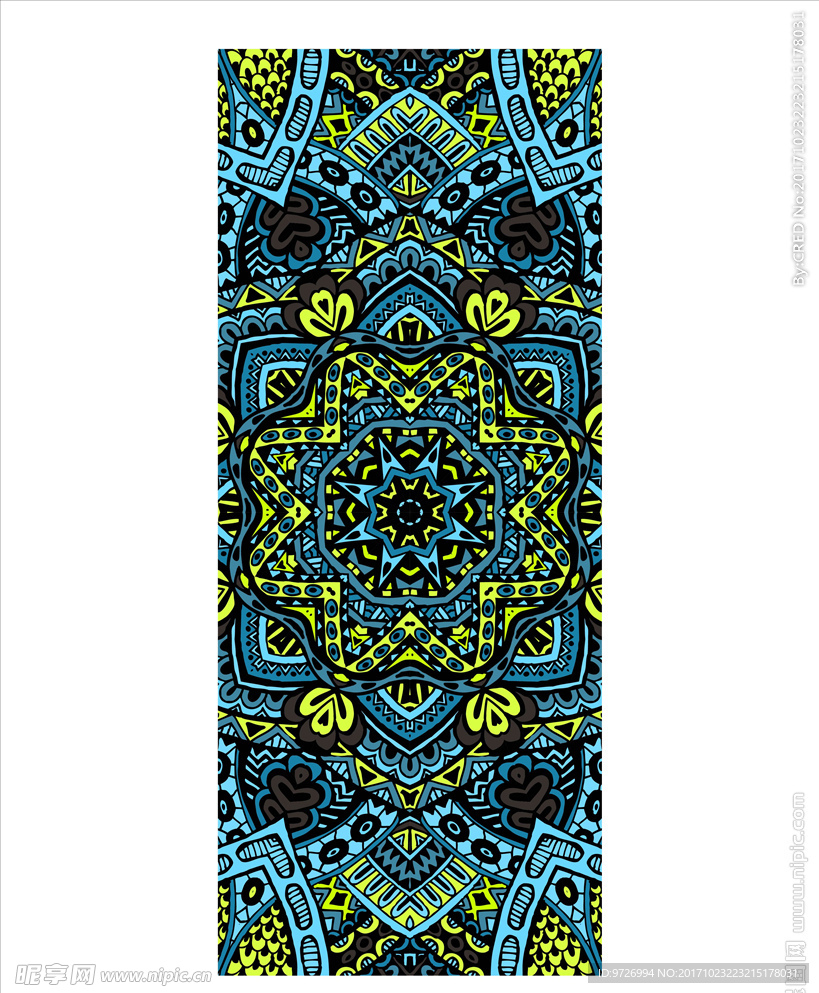 民族风花纹包装标识矢量图