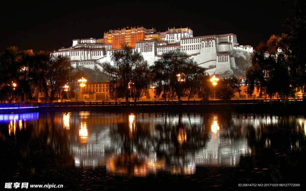 夜色下的布达拉宫