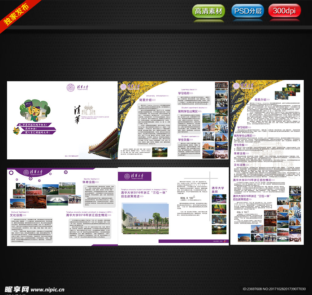 清华大学易拉宝，画册