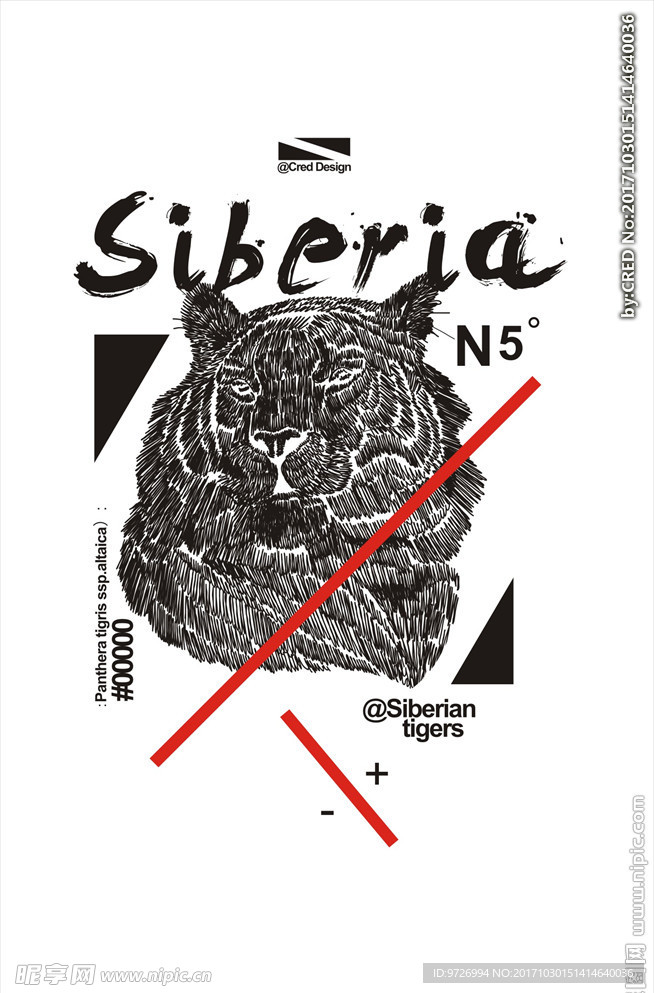 绣花效果老虎头矢量图下载