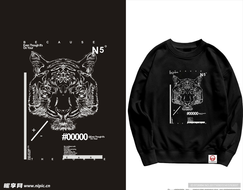 老虎头印花图案矢量图下载