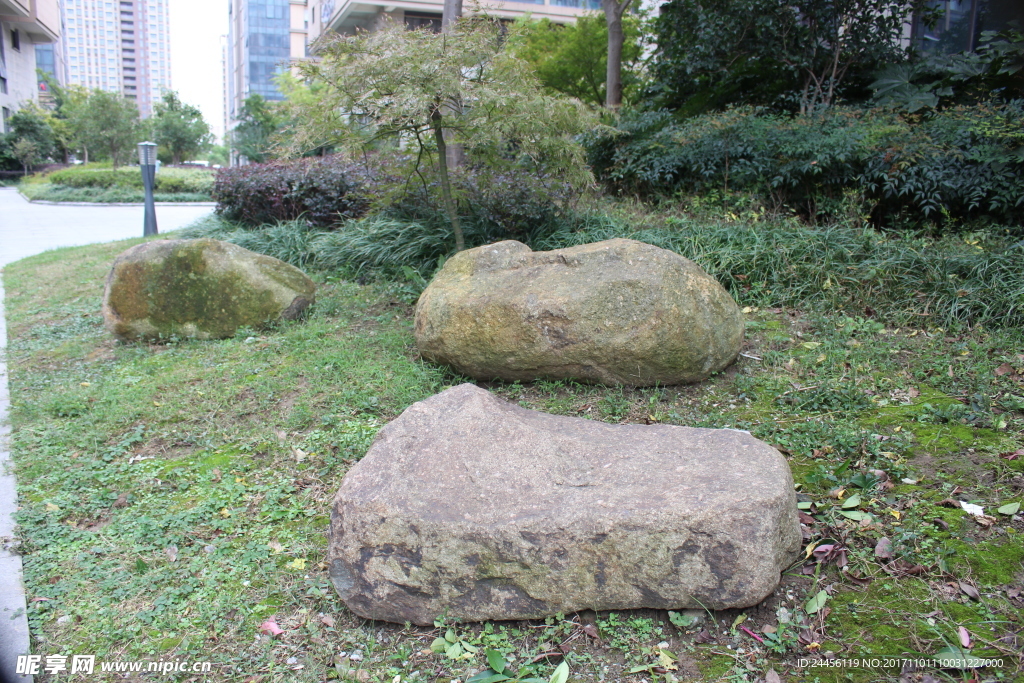 公园石头