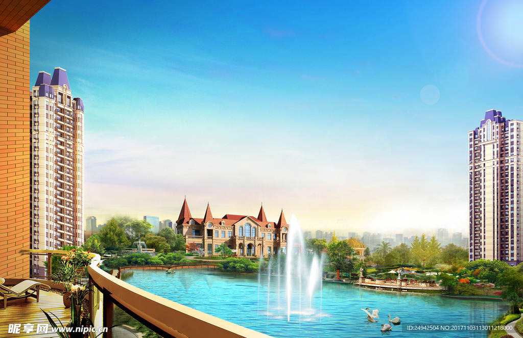 地产主图 海报 园林 精装房