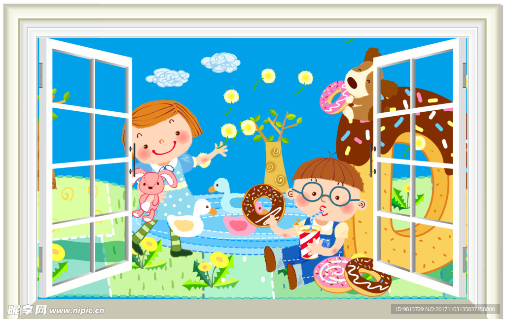 幼儿园窗贴