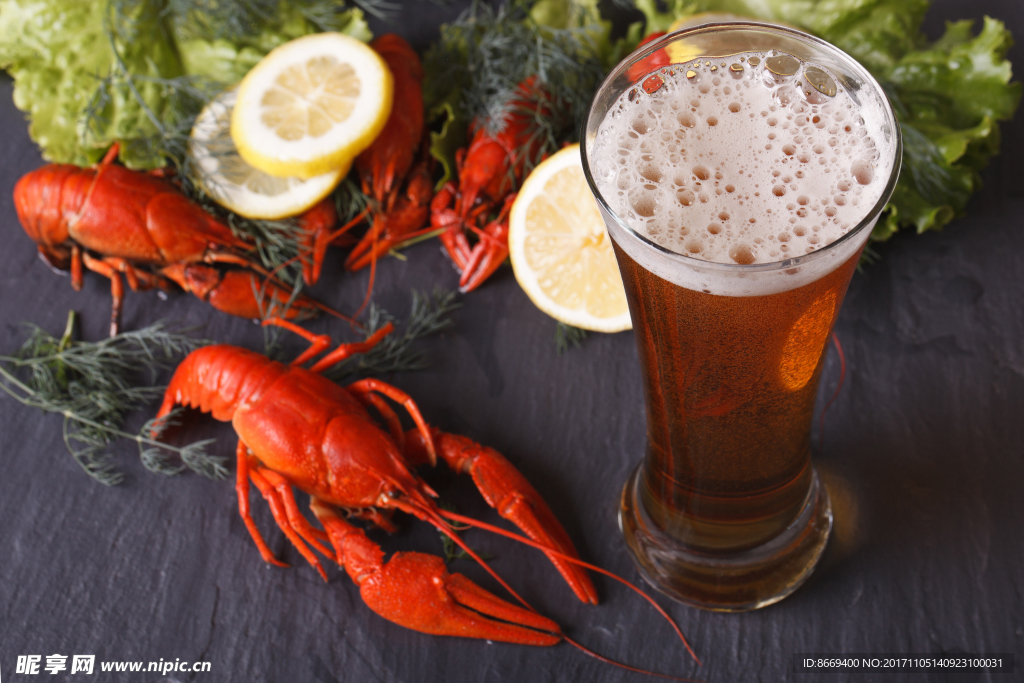 西餐大虾柠檬鸡尾酒