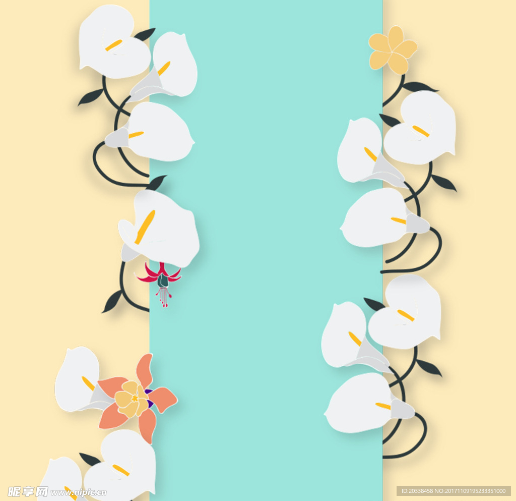 小清新花卉花纹背景