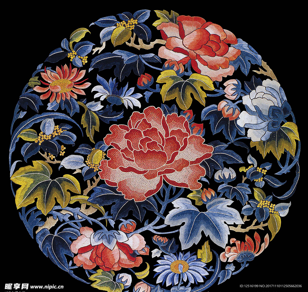 刺绣 绣花 茉莉花 桃花 梨花