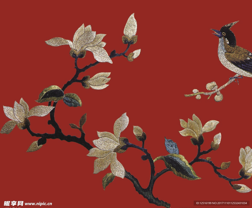 刺绣 绣花 茉莉花 桃花 梨花