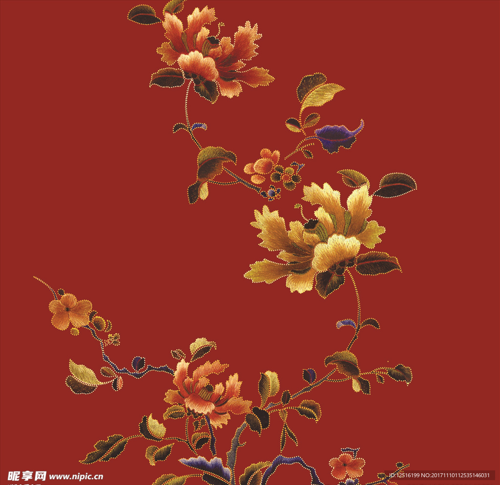 刺绣 绣花 茉莉花 桃花 梨花