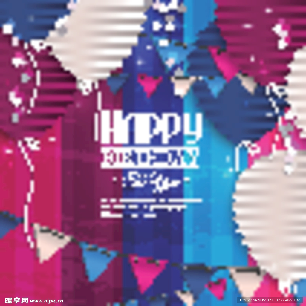 生日快乐贺卡矢量图