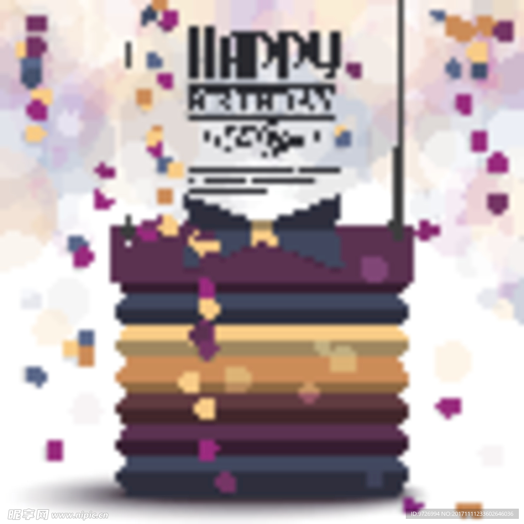 生日快乐贺卡矢量图