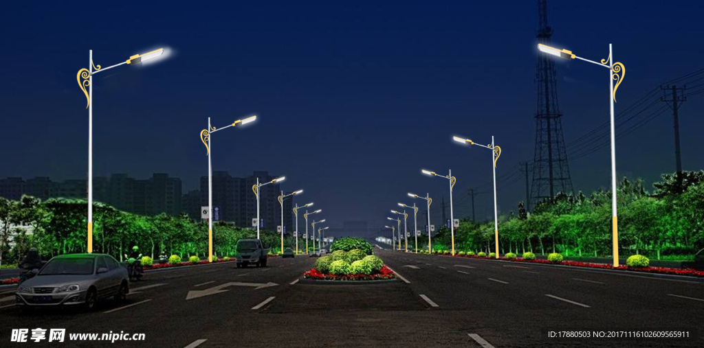 路灯效果图