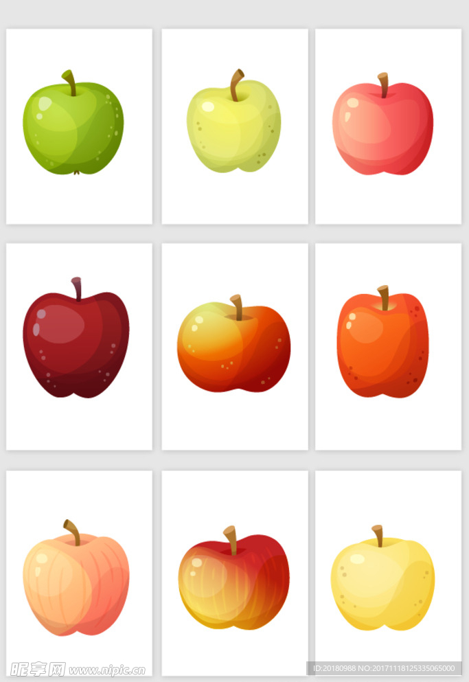 水彩苹果