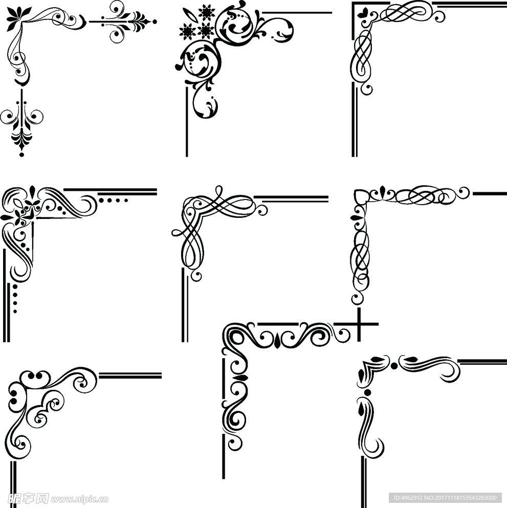 花边边框欧式花纹边框图片分层