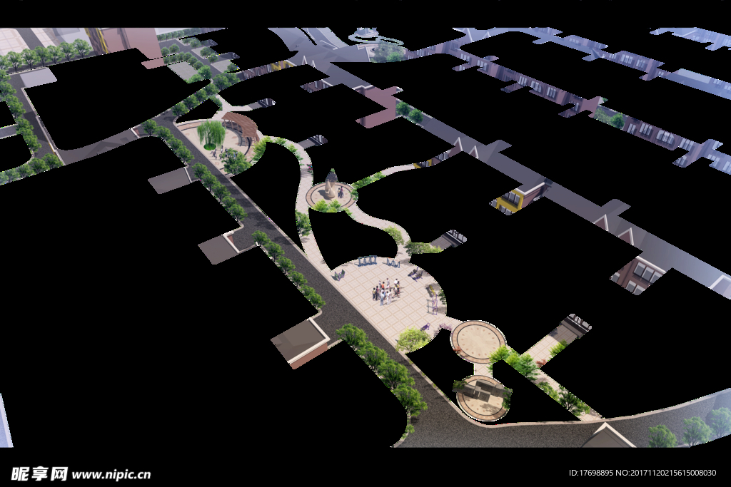 某小区绿化鸟瞰图