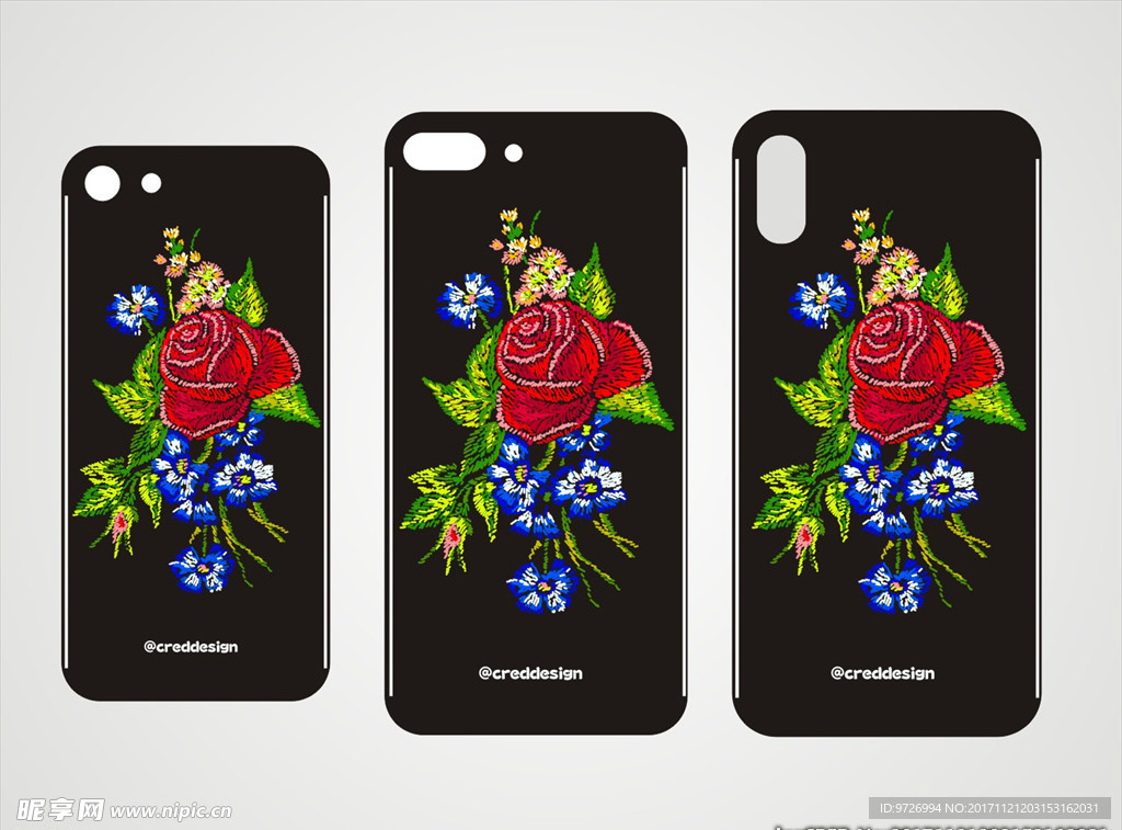 刺绣手机壳图案设计