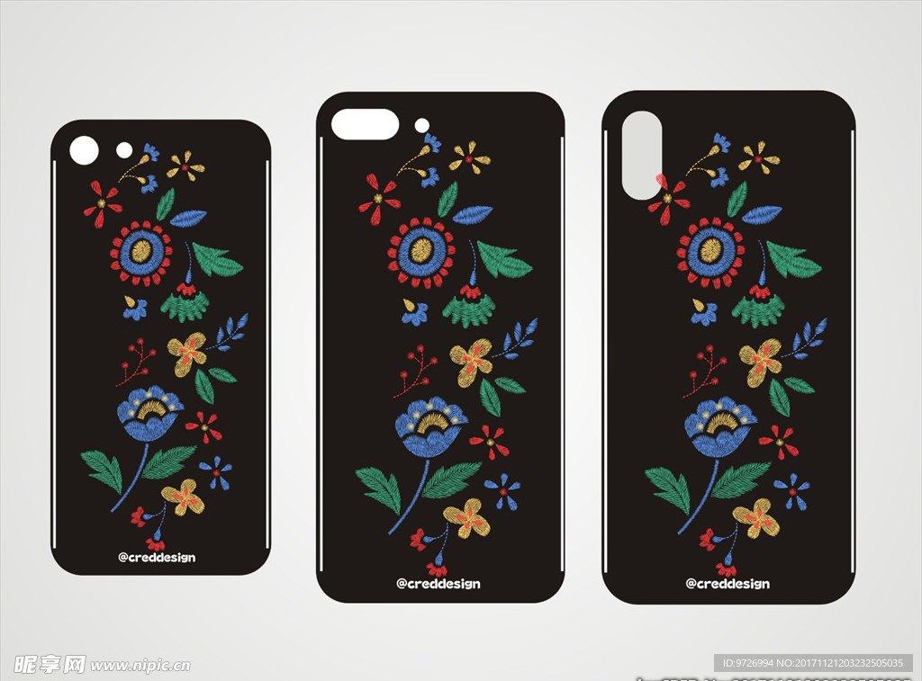 刺绣手机壳图案设计