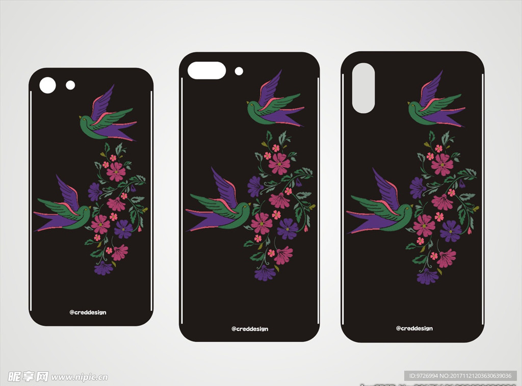 刺绣手机壳图案设计