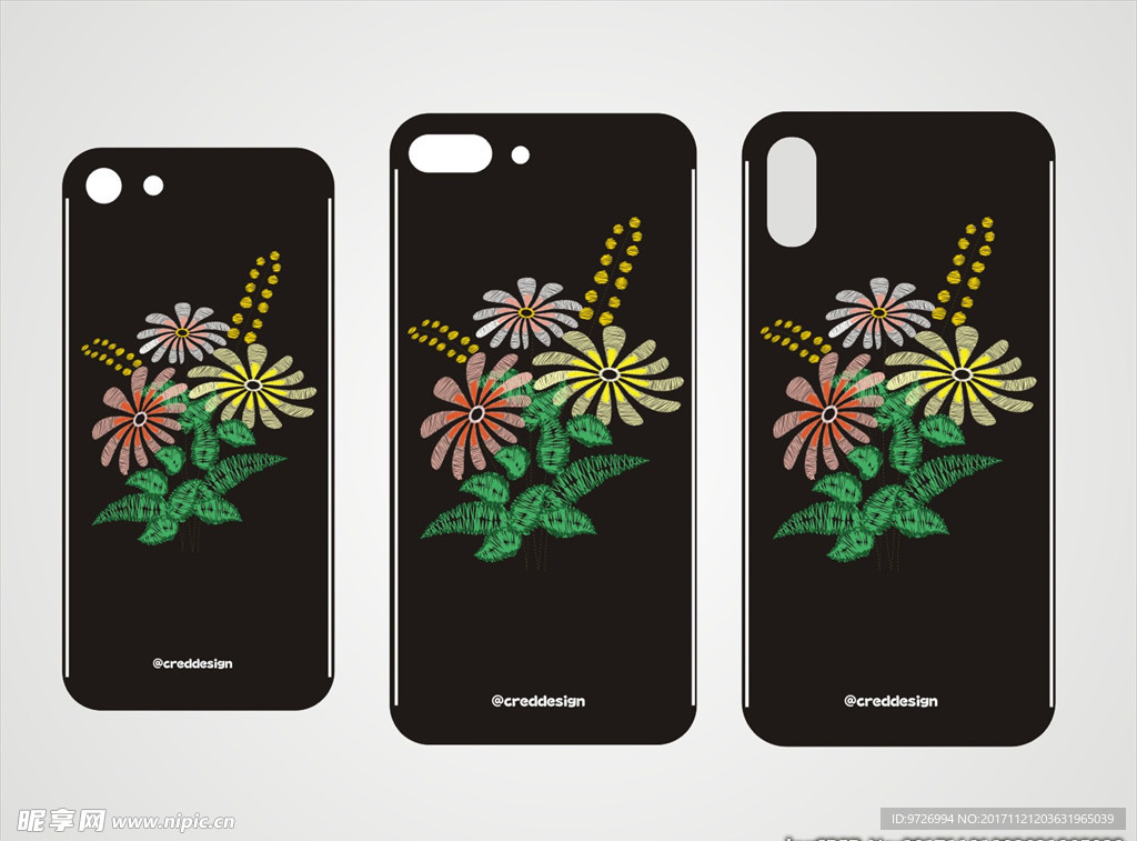 刺绣手机壳图案设计