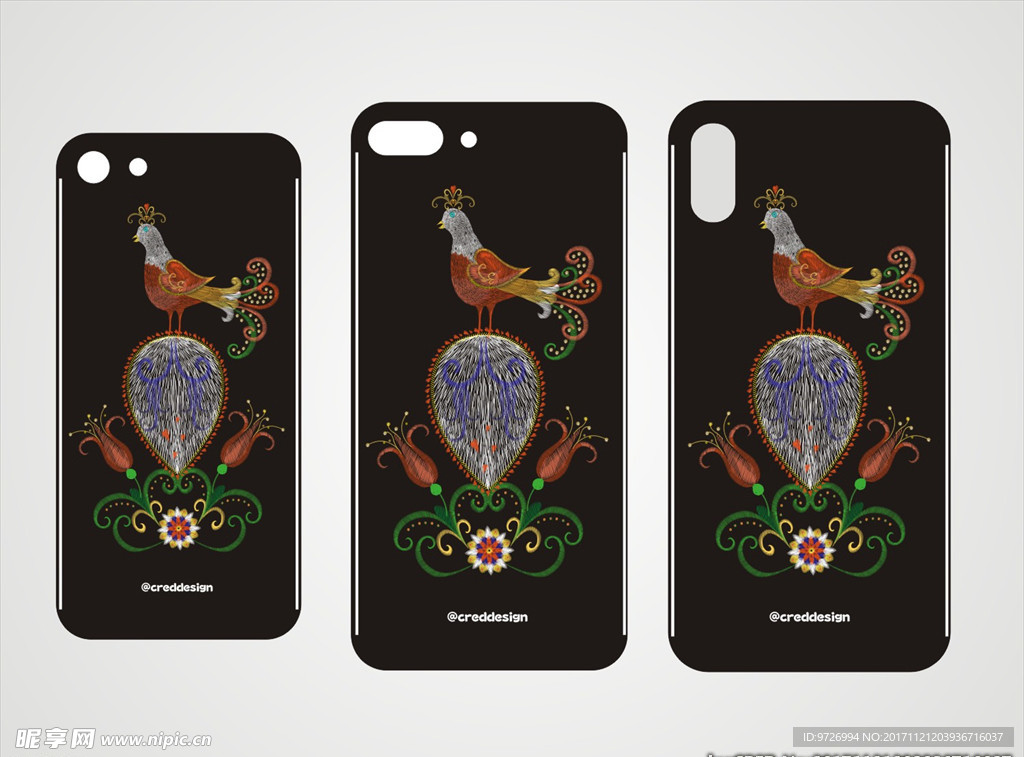 刺绣手机壳图案设计