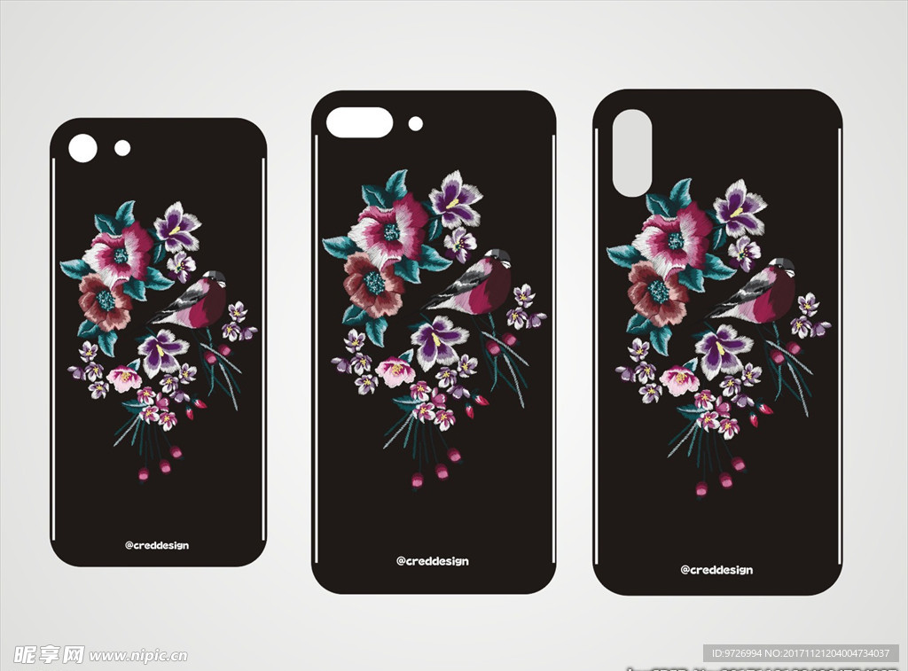 刺绣手机壳图案设计