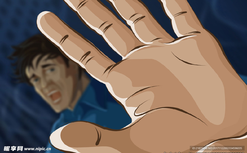 插画风格拒绝情景图