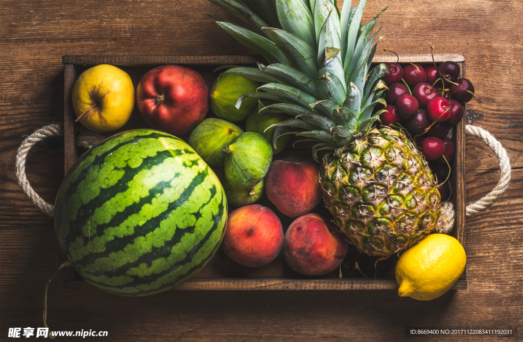 西瓜菠萝苹果桃柠檬樱桃