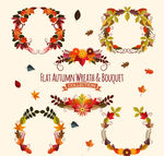 秋季花环花束