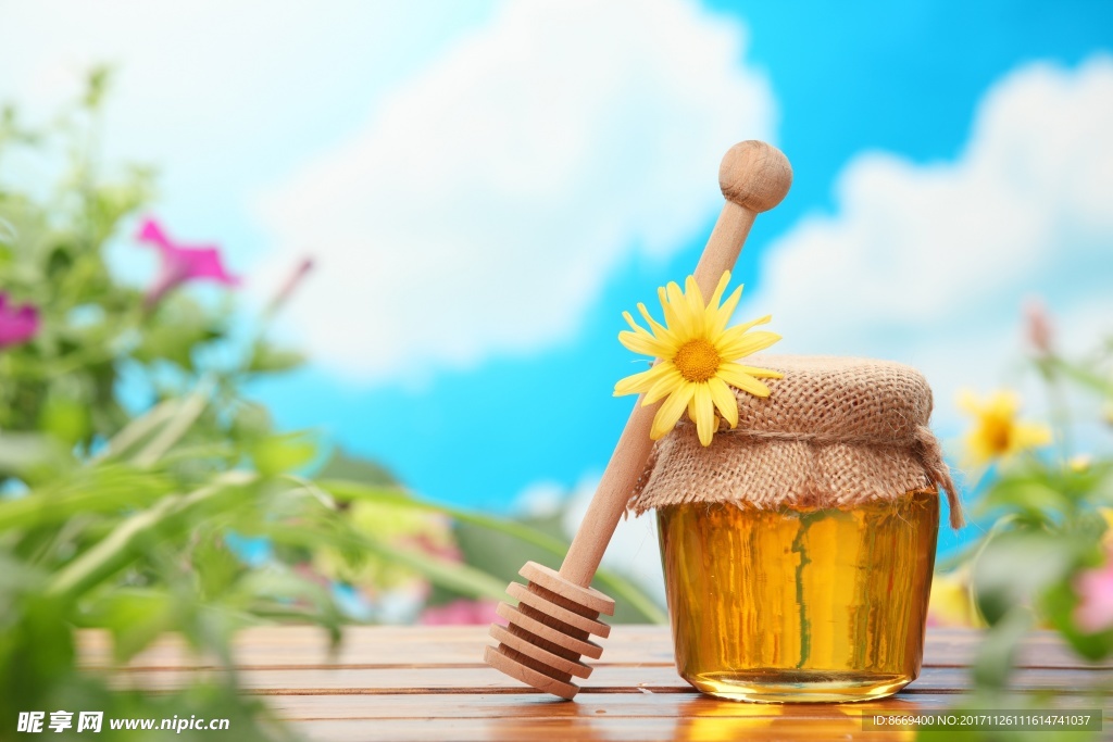 蜂蜜玻璃罐食物