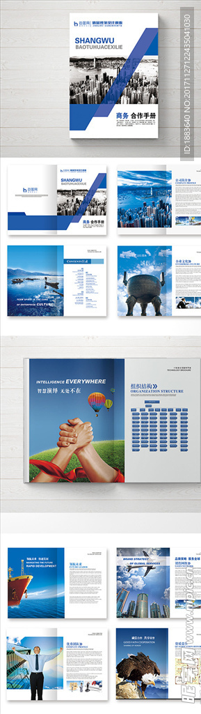蓝色大气通用整套商务企业画册