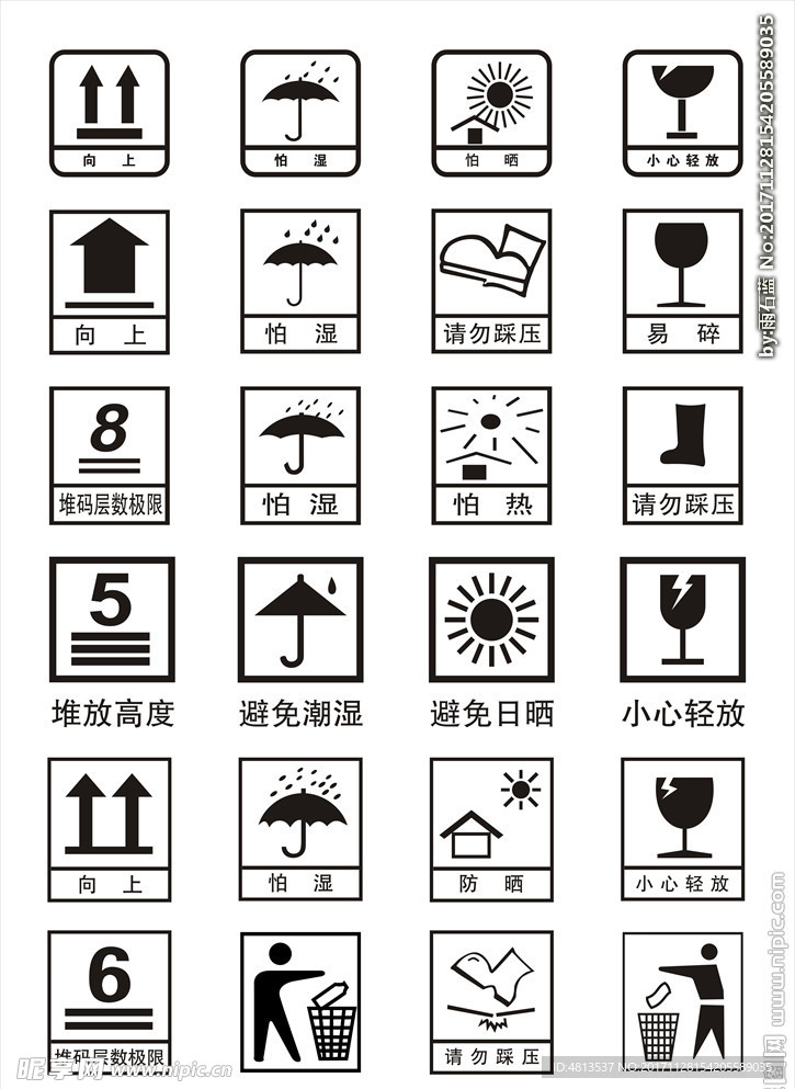 纸箱外包装通用标识集