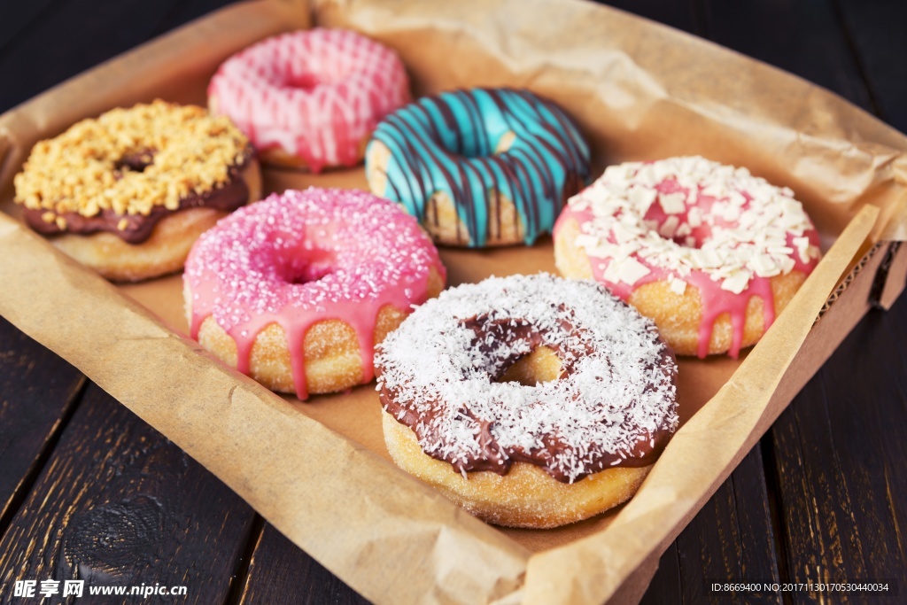 甜甜圈糖粉食物