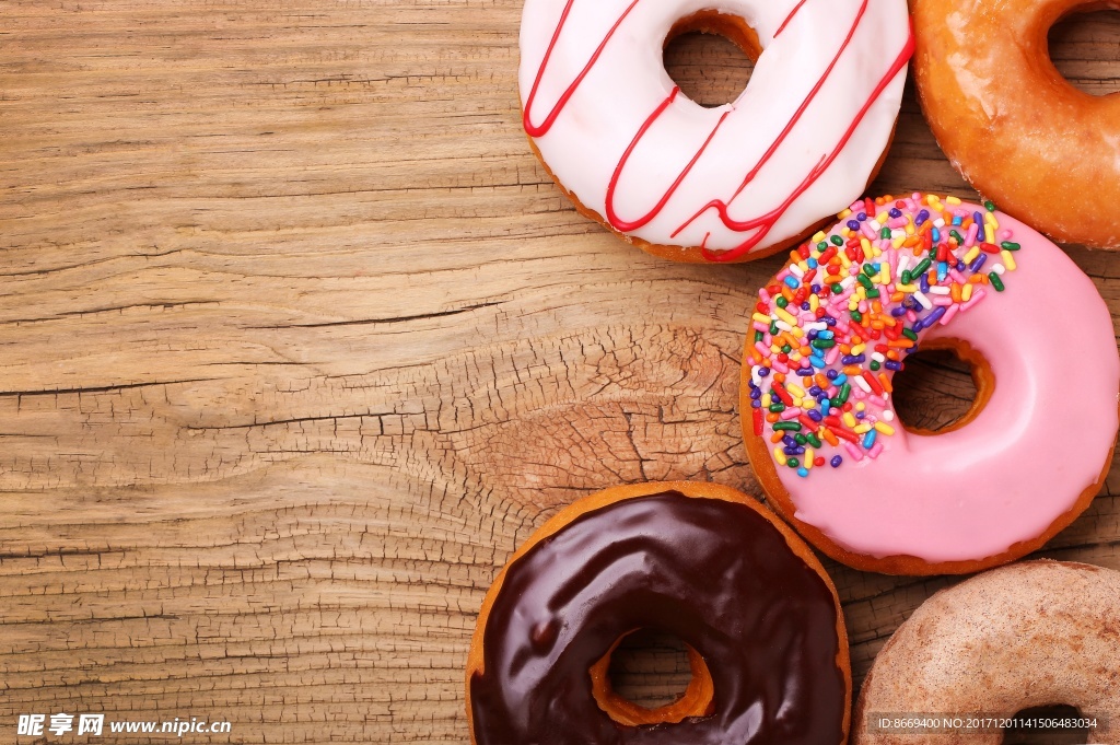 甜甜圈糖釉食物