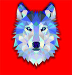 三角几何创意狼腾图多边形狼图