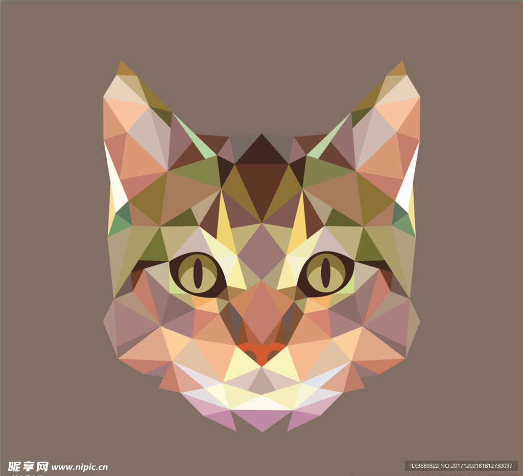 创意猫头鹰几何卡通矢量图