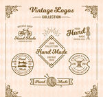 6款复古手工店铺标志矢量素材