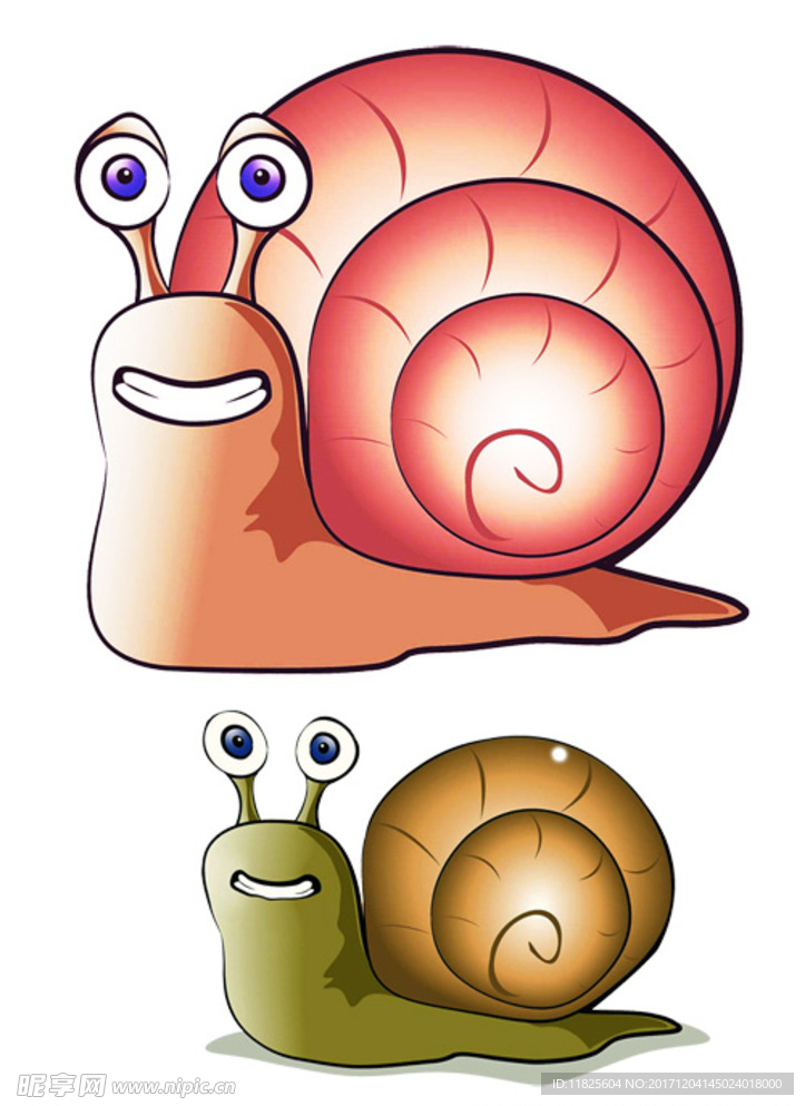 卡通手蜗牛爸爸妈妈宝宝大小蜗牛