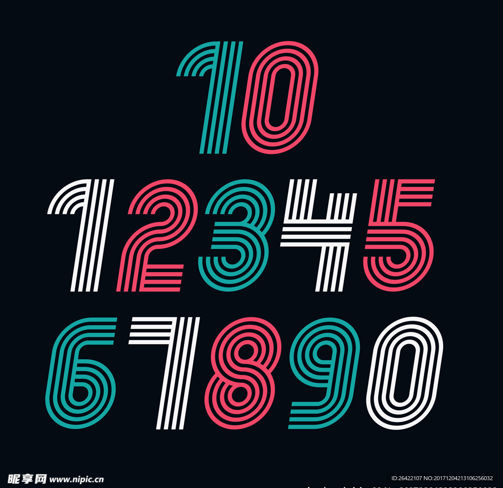 手绘数字12345678910